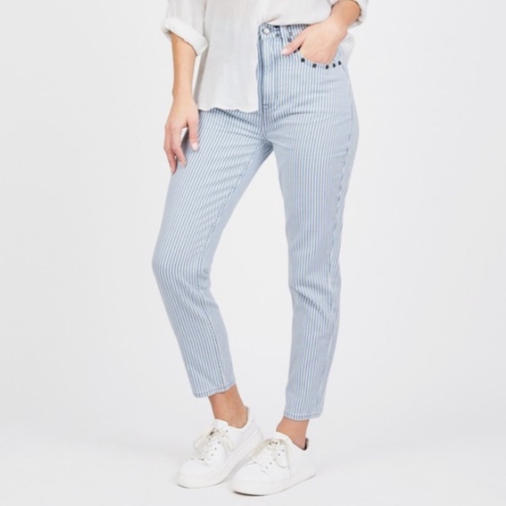 Juicy Couture High Rise Stripe Skinny Jean